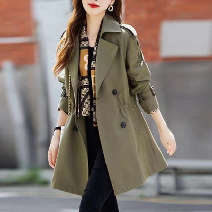 2025 Frühherbst✨Schlanker mittellanger Trenchcoat mit Revers für Damen