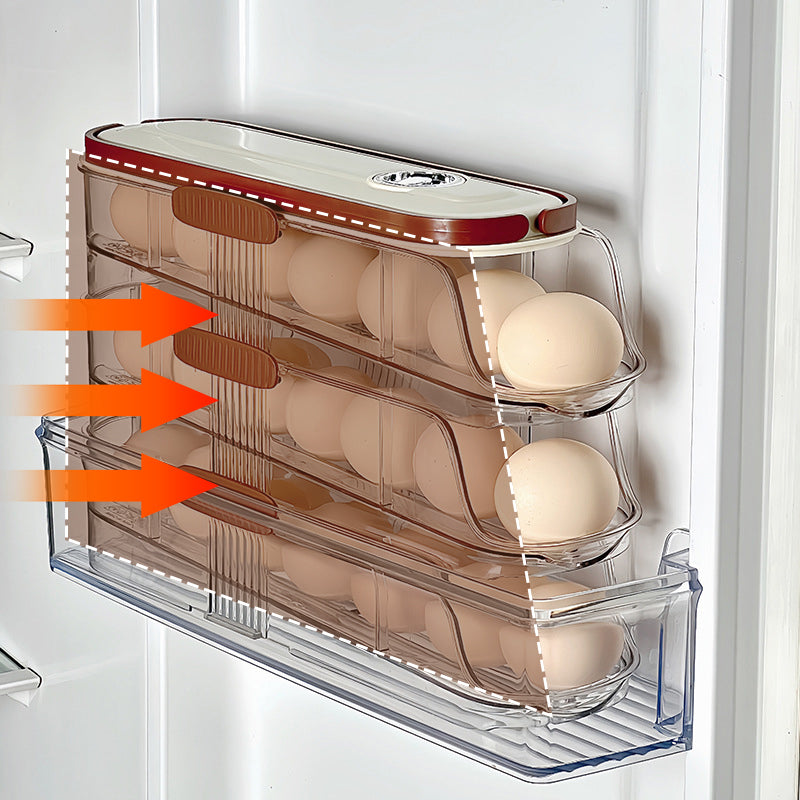 🌸Herbstschlussverkauf🌸Transparenter Eier-Organizer für die Küchen-Seitentür des Kühlschranks