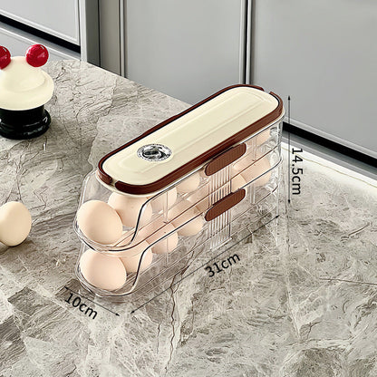 🌸Herbstschlussverkauf🌸Transparenter Eier-Organizer für die Küchen-Seitentür des Kühlschranks