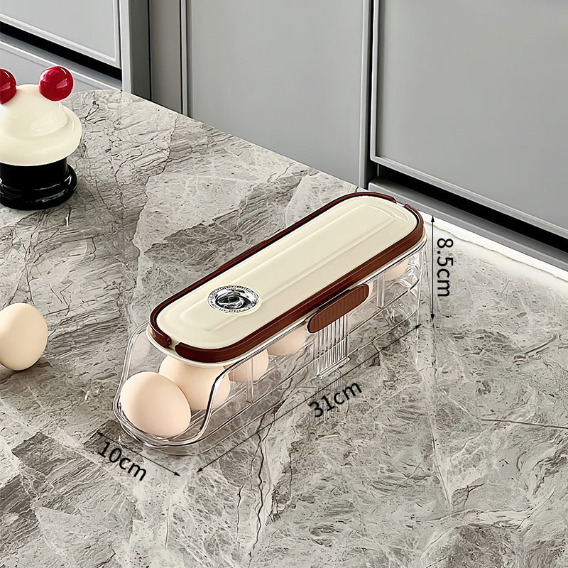 🌸Herbstschlussverkauf🌸Transparenter Eier-Organizer für die Küchen-Seitentür des Kühlschranks