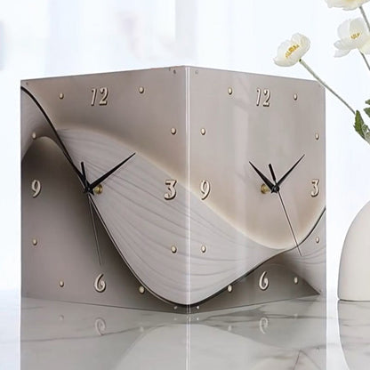 🌸Herbstschlussverkauf✨Minimalistisches doppelseitiges Wanduhren-Set ohne Bohren