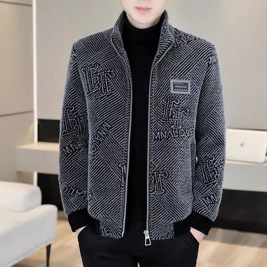 ✈️Free Versand auf alle Bestellungen Herren Nerz Samt Wollmantel | Korean Houndstooth Winter Jacket❄️🧥