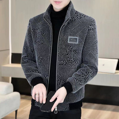 ✈️Free Versand auf alle Bestellungen Herren Nerz Samt Wollmantel | Korean Houndstooth Winter Jacket❄️🧥