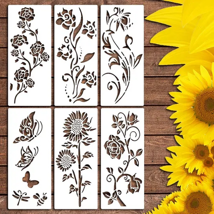 🔥DIY-Dekoration🌻 - Gartenzaun große Blumen-Zeichenschablonen
