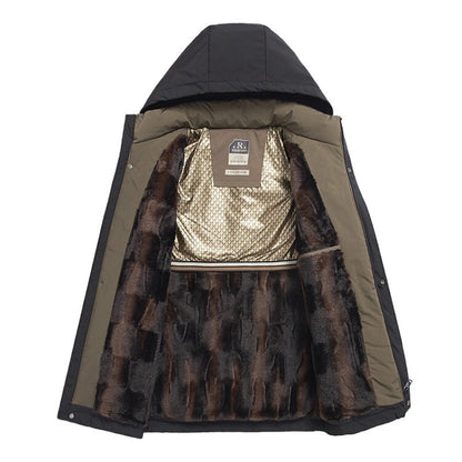 💥Black Friday Aktion mit 44% Rabatt 🖤Herren Winter Thermomantel mit dicker Kapuze Parka