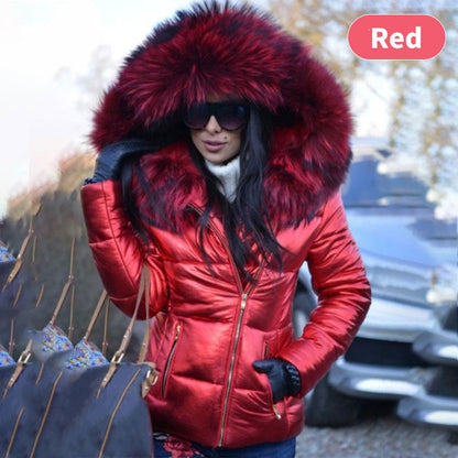 ❄️☃️Winter Special Offer-🔥🔥Damen lässige warme große Pelzkragen Kapuzenjacke