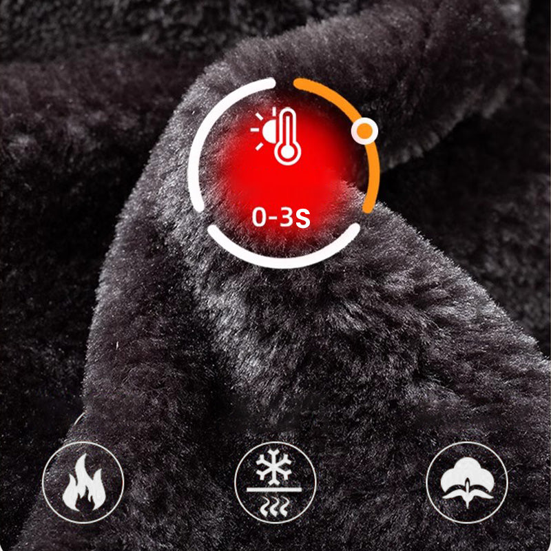 Men's Warm Faux Leather Plush Lapels Jacket