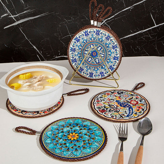 ✨🍲Hitzebeständige Matte aus Emaille-Keramik im Vintage-Stil
