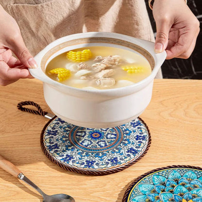 ✨🍲Hitzebeständige Matte aus Emaille-Keramik im Vintage-Stil