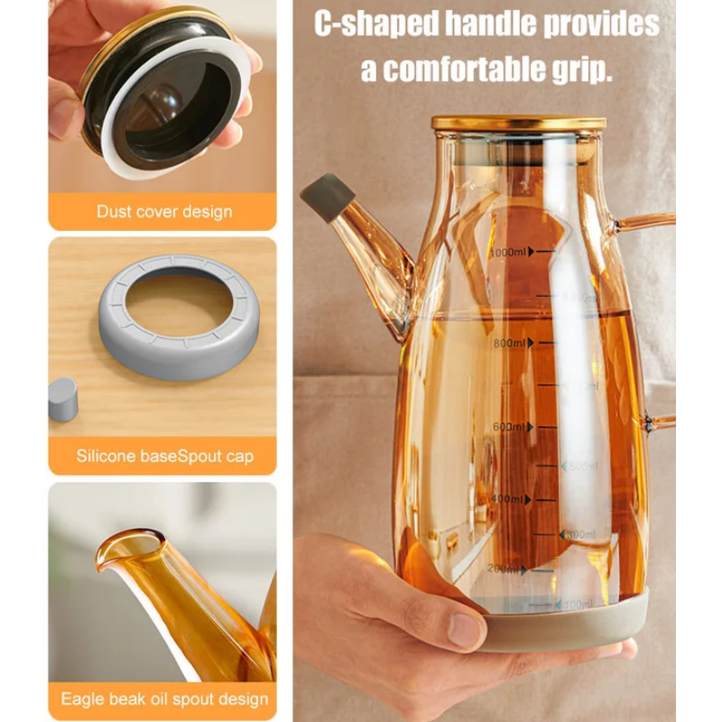 💝Zeitlich begrenztes Angebot, mehr kaufen, mehr Rabatt erhalten😍Ölspenderflasche mit tropffreiem Ausgießer