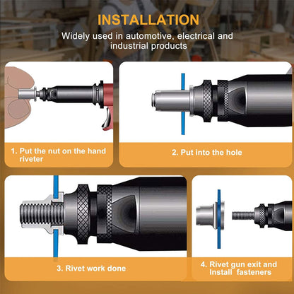 🔧Die Pakete werden zu Ihnen nach Hause geliefert!🎁Flachkopf-Gewindemutter Einnietmuttern-Satz