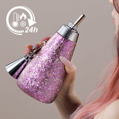 🔥2025 HOT SALE🔥 Titanium Portable Tapered Straw Isolierte Wasserflasche