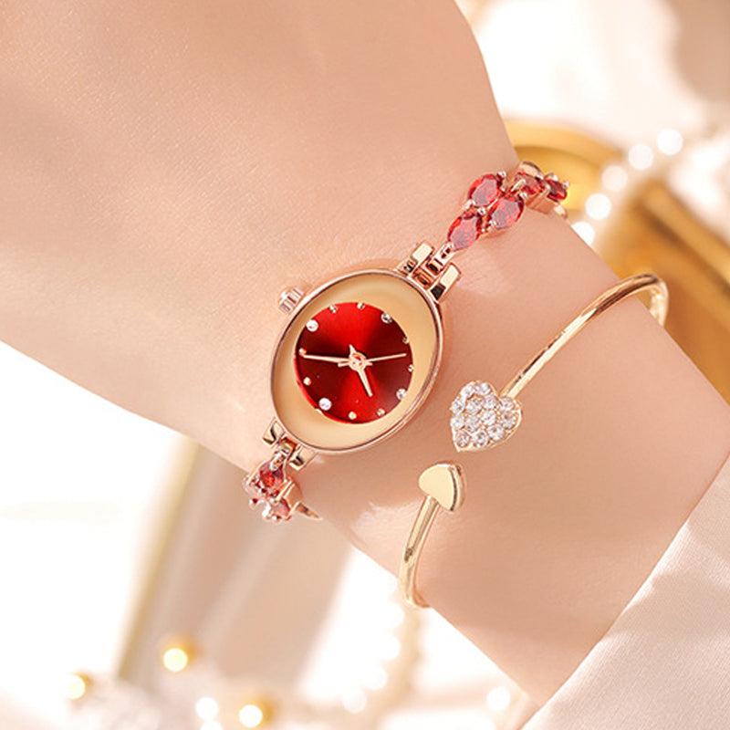 🎀⌚Womne's farbige Zirkon-Armbanduhr