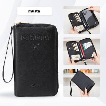High-quality multifunctional passport holder made of PU leather
