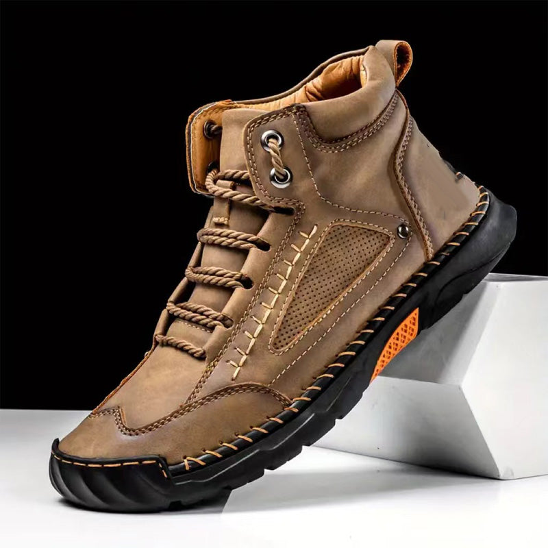 👞✨ Handgenähte Herrenstiefel mit flacher Sohle 👞🔥 Komfortabel & stilvoll für urbane Abenteuer im Alltag