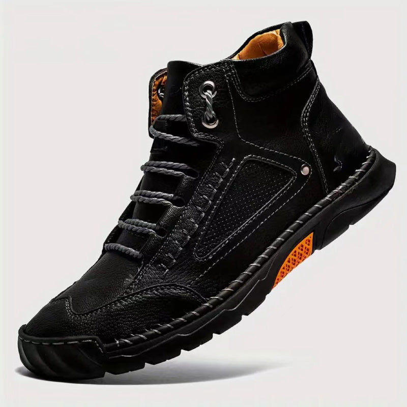 👞✨ Handgenähte Herrenstiefel mit flacher Sohle 👞🔥 Komfortabel & stilvoll für urbane Abenteuer im Alltag