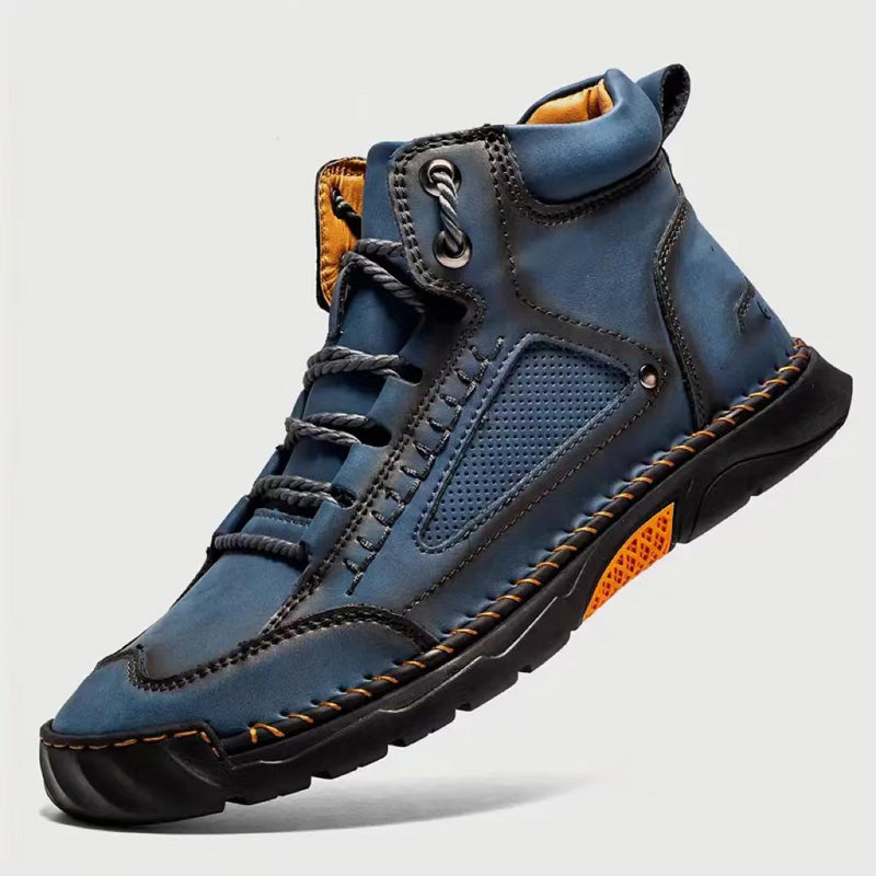 👞✨ Handgenähte Herrenstiefel mit flacher Sohle 👞🔥 Komfortabel & stilvoll für urbane Abenteuer im Alltag