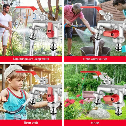 ⏳Begrenzte Zeit 50% Rabatt💥WRAS-zugelassener Doppelauslass-Außenhahn | Eingebautes Rückschlagventil und frostbeständiges Messing (UKCA/CE)