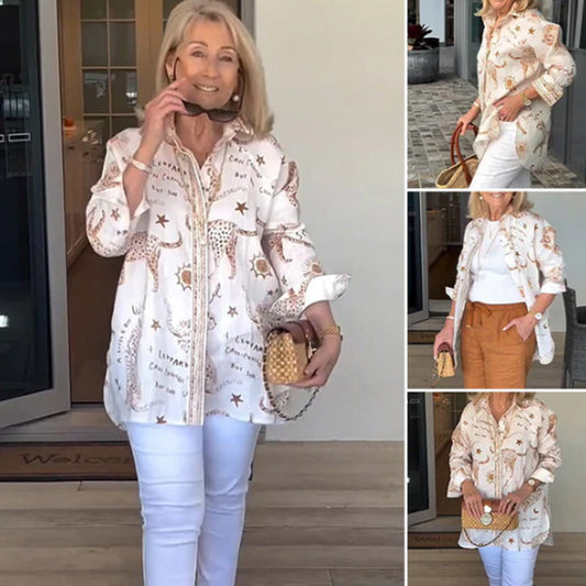 🔥2025 New Large Size Women's Long Sleeve Shirt with Button Placket💥💥Befristetes Angebot: 50% Rabatt auf Bestellungen