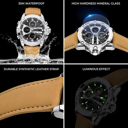 Multifunktionelle wasserdichte Herrenuhr mit Leuchtmasse