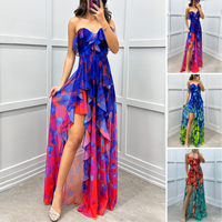 ⏳Time-limited Special⏰Women's Fashion Printed Mesh Sheath Split Dresses👗