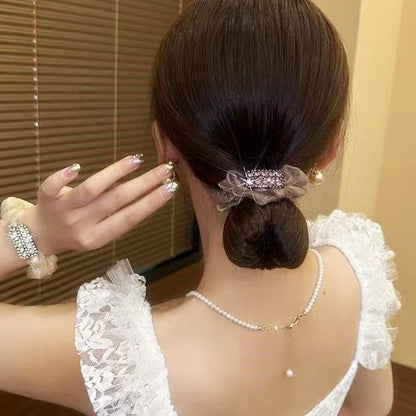 4PCS Elegant Rhinestone Elastic Hair Ties（50% OFF）