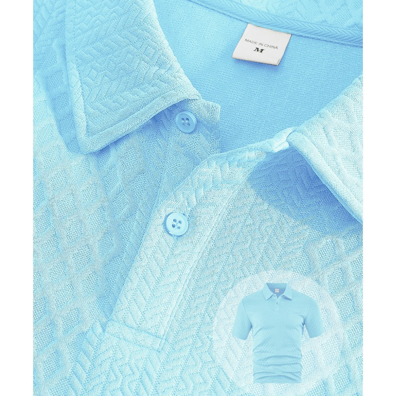 👕 54% RABATT! 💎 Herren-Zweiteiler mit Rautenstruktur – Kurzarmhemd & Shorts – Atmungsaktiv, Knitterfrei & Lässiger Sommer-Look ☀️