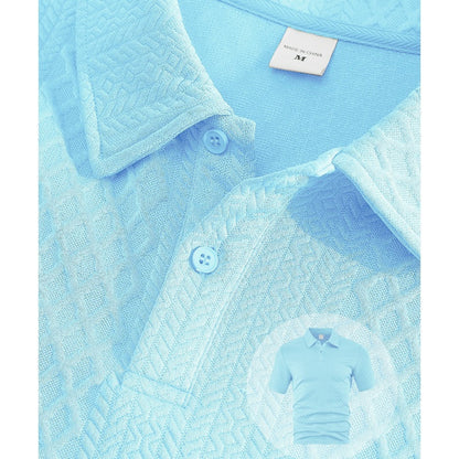 👕 54% RABATT! 💎 Herren-Zweiteiler mit Rautenstruktur – Kurzarmhemd & Shorts – Atmungsaktiv, Knitterfrei & Lässiger Sommer-Look ☀️