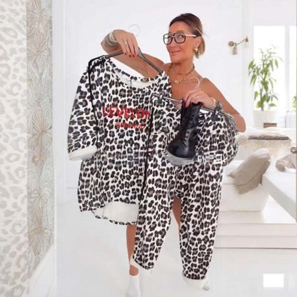 💜 LETZTER TAG DER AKTION – 50 % RABATT 💜 Elegantes Damen-Set mit Leopardenmuster