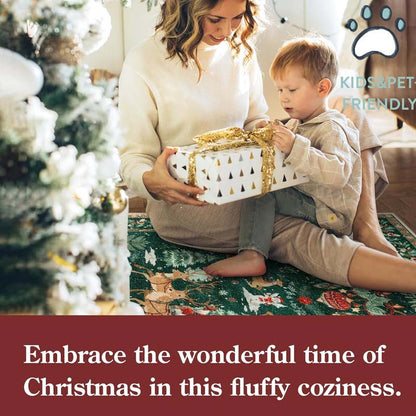 🎄🎁Weiche rutschfeste Weihnachtsdeko Teppich für Zuhause✨