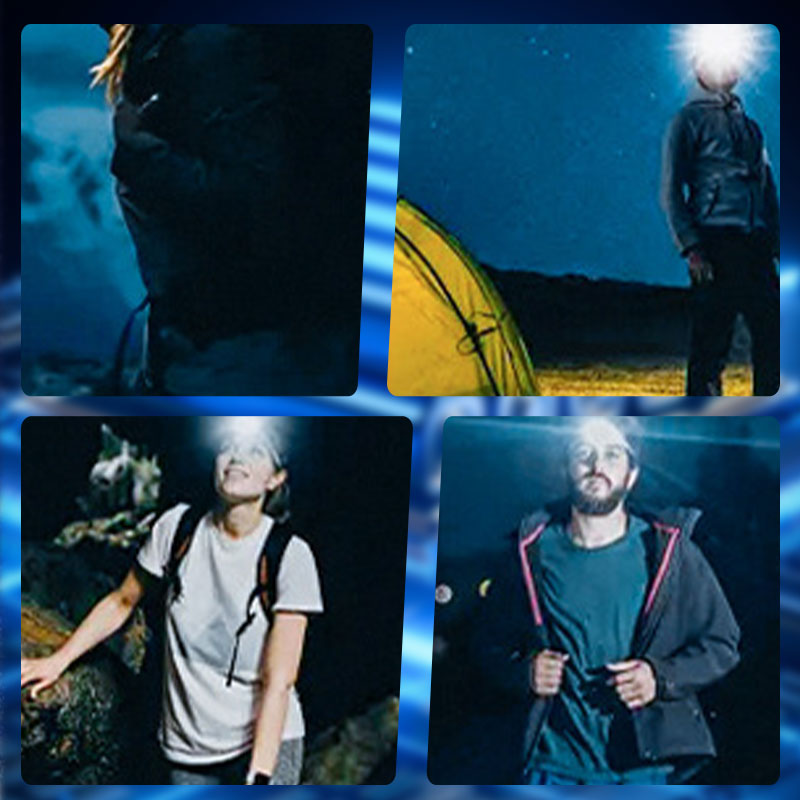 Multifunktionale, wiederaufladbare, intelligente, sensorgesteuerte Stirnlampe