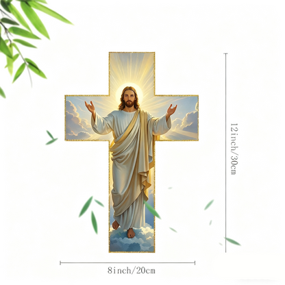✝️ 50% RABATT! ✨ Retro Jesus Christus Wandkreuz - Vintage Holzdesign mit Religiöser Symbolik für Spirituelle Raumdekoration 🕊️🌟