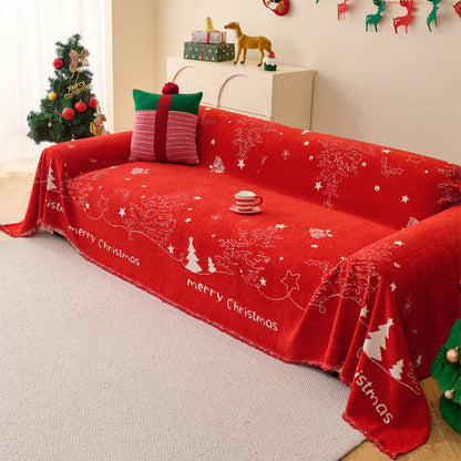 Reversible Christmas Couch Cover