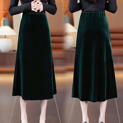 Women’s Elegant Elastic Waist Thermal Skirt