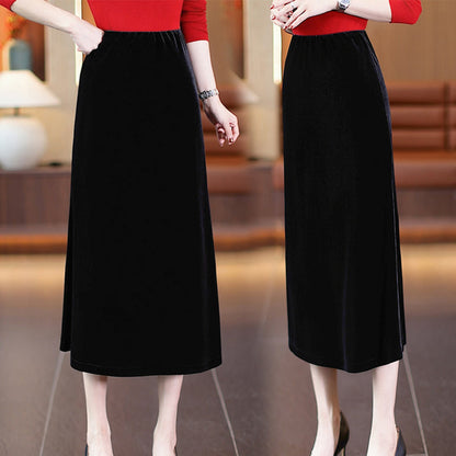Women’s Elegant Elastic Waist Thermal Skirt