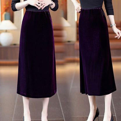 Women’s Elegant Elastic Waist Thermal Skirt