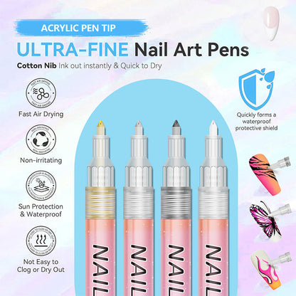 🎁Weihnachtsgeschenk🎄12-farbiger Profi-Nagellackstift-Set
