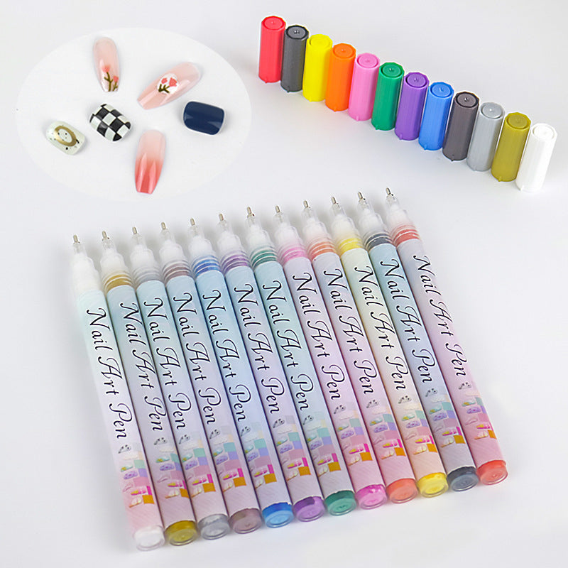 🎁Weihnachtsgeschenk🎄12-farbiger Profi-Nagellackstift-Set
