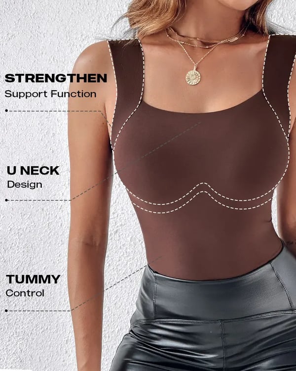 👚 55% RABATT! 🔥 Damen Thermo-Tanktop mit U-Ausschnitt – Integrierter BH, Nahtlos & Perfekt zum Unterziehen 🏃‍♀️
