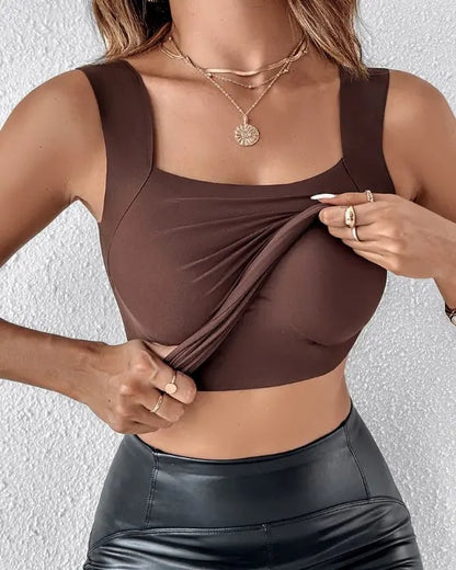 👚 55% RABATT! 🔥 Damen Thermo-Tanktop mit U-Ausschnitt – Integrierter BH, Nahtlos & Perfekt zum Unterziehen 🏃‍♀️