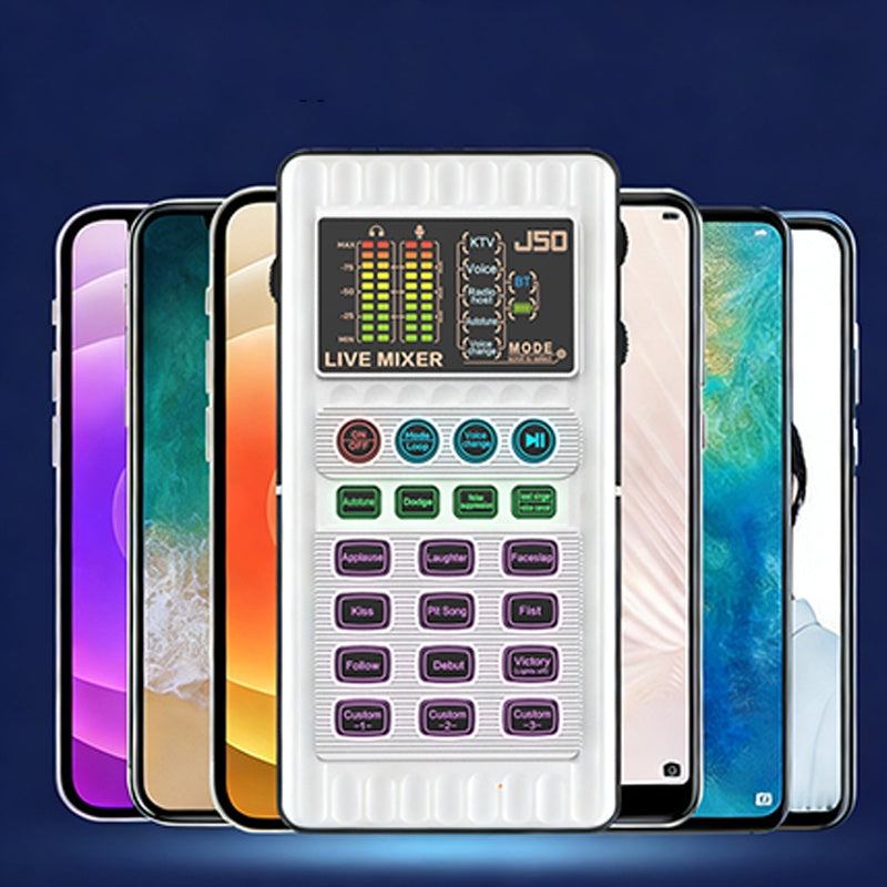 🎉 Neujahrsgeschenk – 60% RABATT!✨🎤 Tragbare Handheld-Live-Soundkarte (Stimmenverzerrer): Multifunktionale Effekte + Rauschunterdrückung – Streamen von überall!
