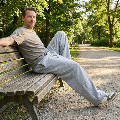 👖58% RABATT! 🏃‍♂️ Herren-Freizeithose in Lockerer Passform – Kordelzug, Bequemes Baumwollgewebe & Vielseitig für Alltag und Sport 🌟