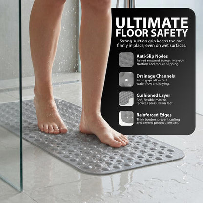 💎 58 % RABATT! 💎 Rutschfeste Badewannenmatte 100 × 40 cm – Ultra-haftende Saugnäpfe, schnelle Entwässerung & 7 Farben verfügbar 🛁🌈