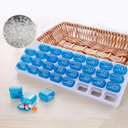 💊📅 Tragbarer 31-Tage-Monats-Pillenorganizer ✨💪 – Ideal für Reisen & Alltag, rutschfeste Tabletten-Box mit Datumsanzeige, kompakte Medikamentenaufbewahrung für Ihre Gesundheit