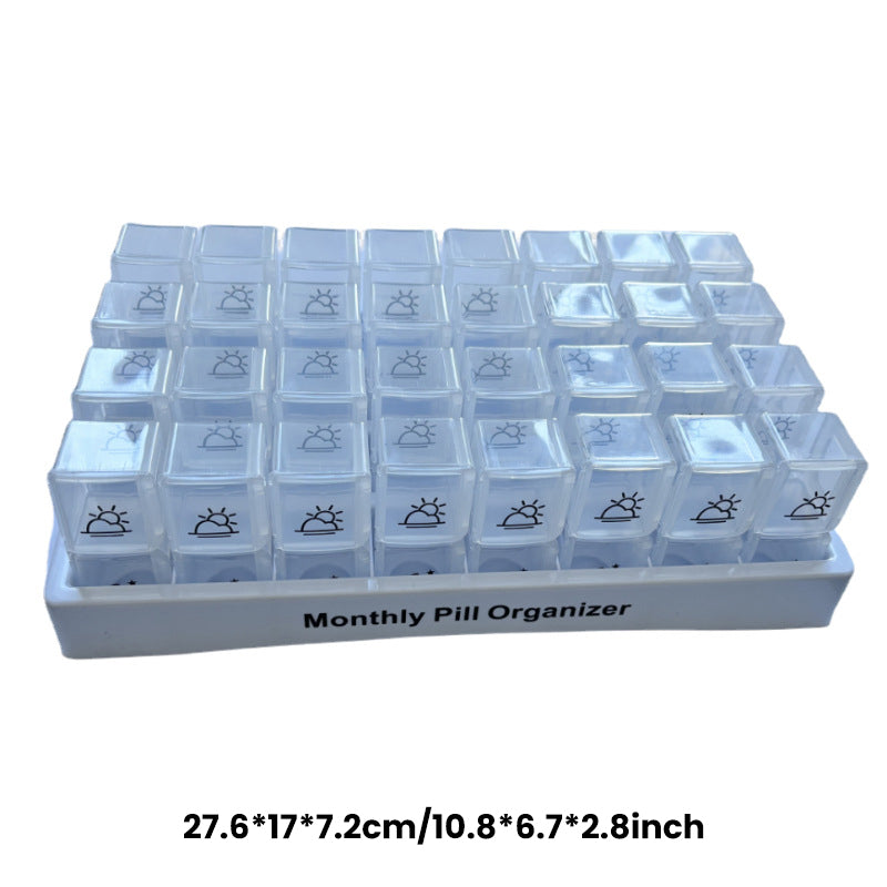 💊📅 Tragbarer 31-Tage-Monats-Pillenorganizer ✨💪 – Ideal für Reisen & Alltag, rutschfeste Tabletten-Box mit Datumsanzeige, kompakte Medikamentenaufbewahrung für Ihre Gesundheit