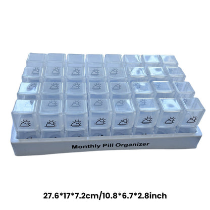 💊📅 Tragbarer 31-Tage-Monats-Pillenorganizer ✨💪 – Ideal für Reisen & Alltag, rutschfeste Tabletten-Box mit Datumsanzeige, kompakte Medikamentenaufbewahrung für Ihre Gesundheit