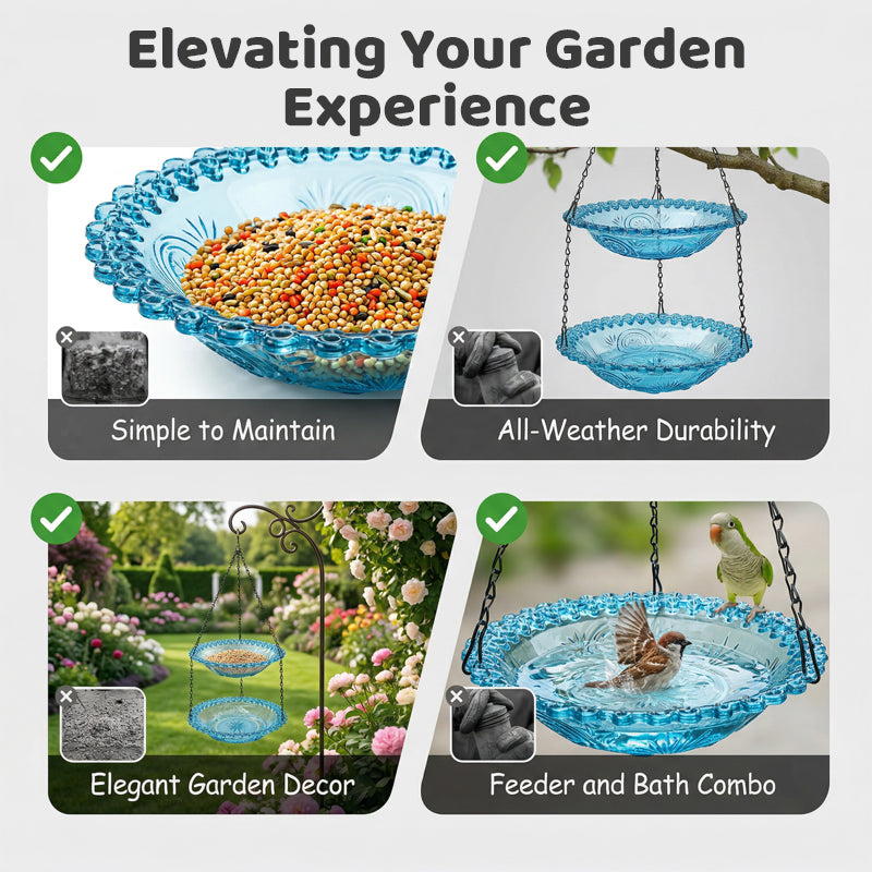 🐦 60% RABATT! ⏳ Hängende Futterstation & Vogeltränke im Vintage-Stil – 2-in-1 Design, Wetterfest & Perfekt für den Garten 🌿
