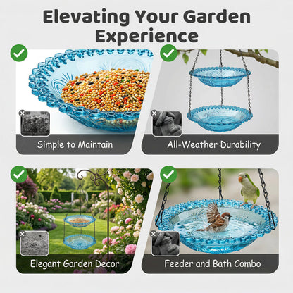 🐦 60% RABATT! ⏳ Hängende Futterstation & Vogeltränke im Vintage-Stil – 2-in-1 Design, Wetterfest & Perfekt für den Garten 🌿