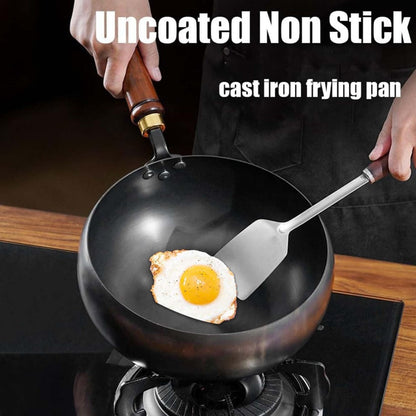 🔥🔥55 % Rabatt 🍳✨Alteisen Wok – Robuster Gusseisenbräter mit Deckel für Braten & Kochen👩‍🍳🍲