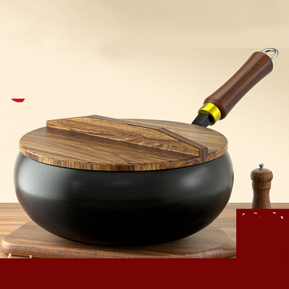 🔥🔥55 % Rabatt 🍳✨Alteisen Wok – Robuster Gusseisenbräter mit Deckel für Braten & Kochen👩‍🍳🍲